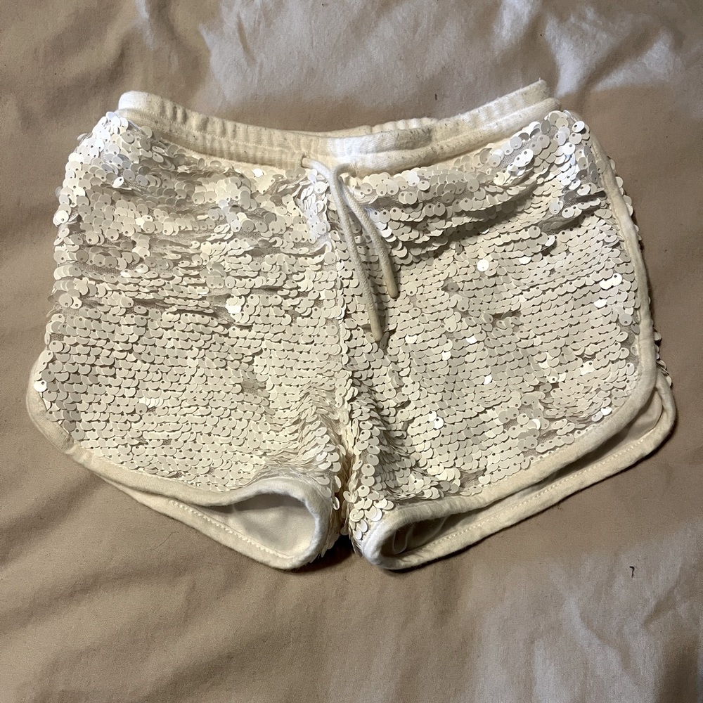 Sequin jogging shorts